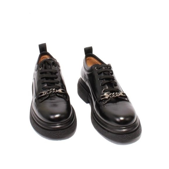MOT-CLe 2145 Black Leather Lace-Up Oxfords Shoes - Picture 2 of 8